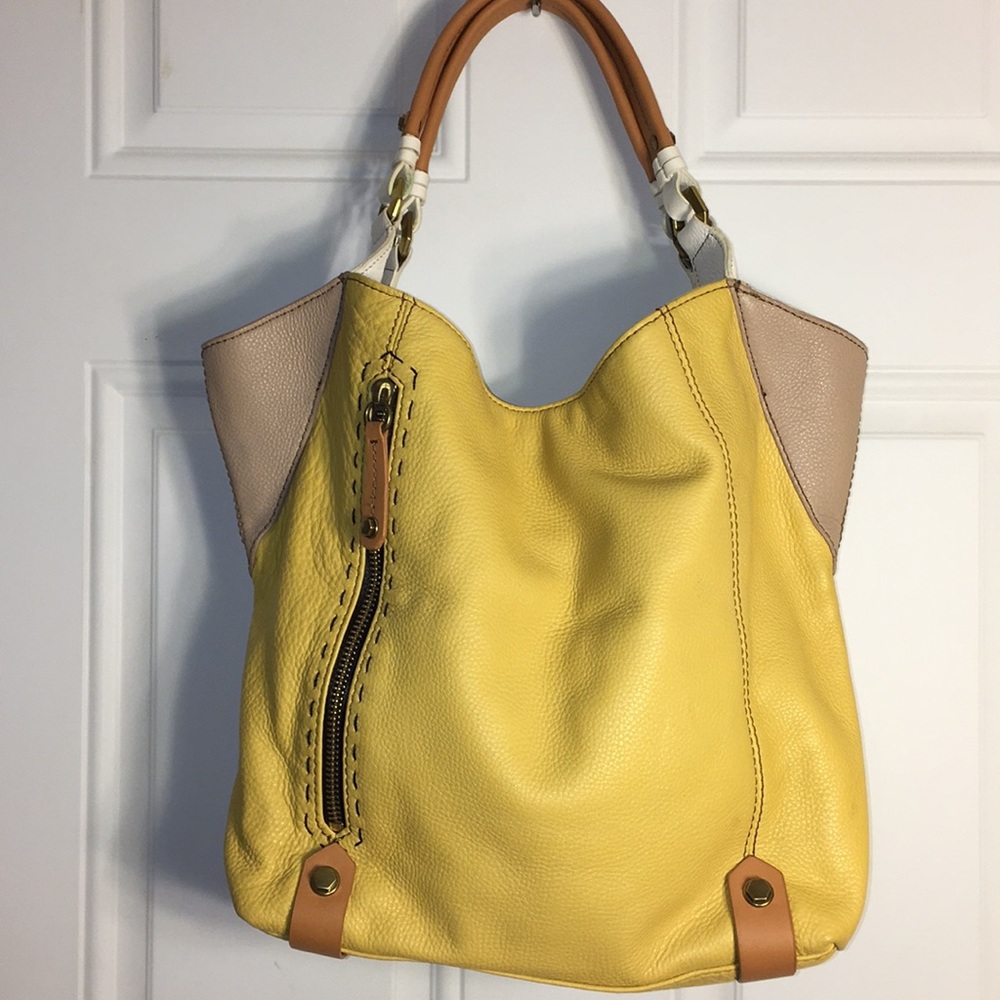 OrYANY Aquarius Colorblock Leather Shopper Tote